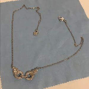 Swarovski 16 inch white, rhodium plated necklace